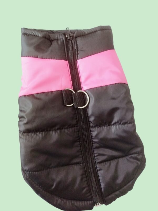 Abrigo Impermeable Perro Negro/Rosa Talla M
