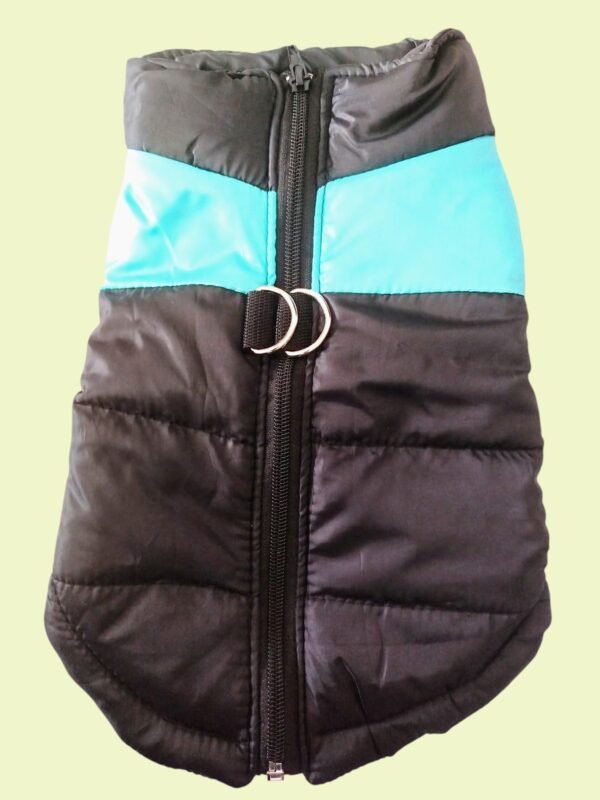 Abrigo Impermeable Perro Negro/Azul Talla M
